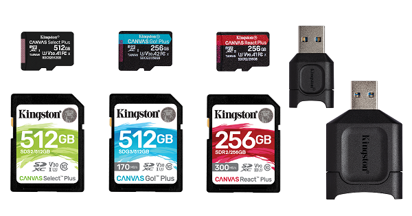 كينغستون ديجيتال تطلق تحديثاتها الجديدة من بطاقات الذاكرة Canvas وقارئات MobileLite Plus